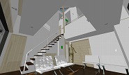 3D設計(BIM)実施設計5. 各種透視図もリアル・リビング見上げ