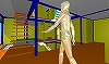 2階リビングより中庭を見る